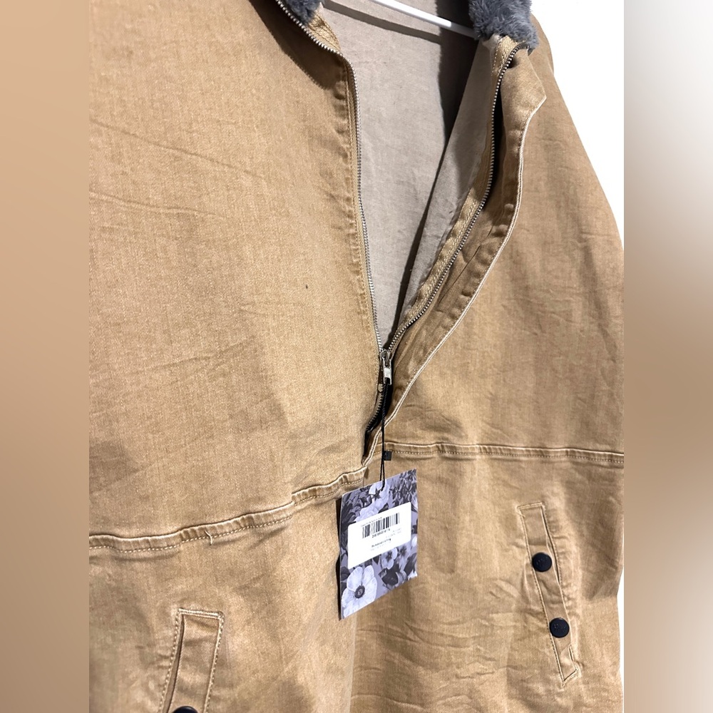 The Hideout Clothing, Fur 1/2 zip Dawn Mock Neck Anorak, size med, Unisex, NWT - Picture 5 of 13